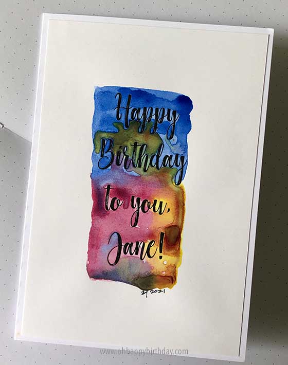 Watercolour Birthday Card