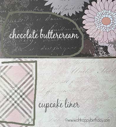 Pattern paper for diy cupcake birthday card