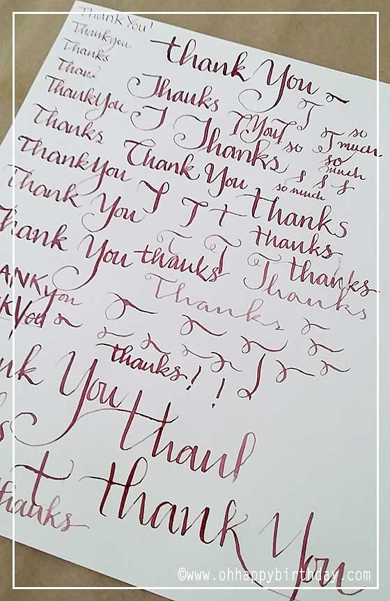 Writing Words for Thank You Cards