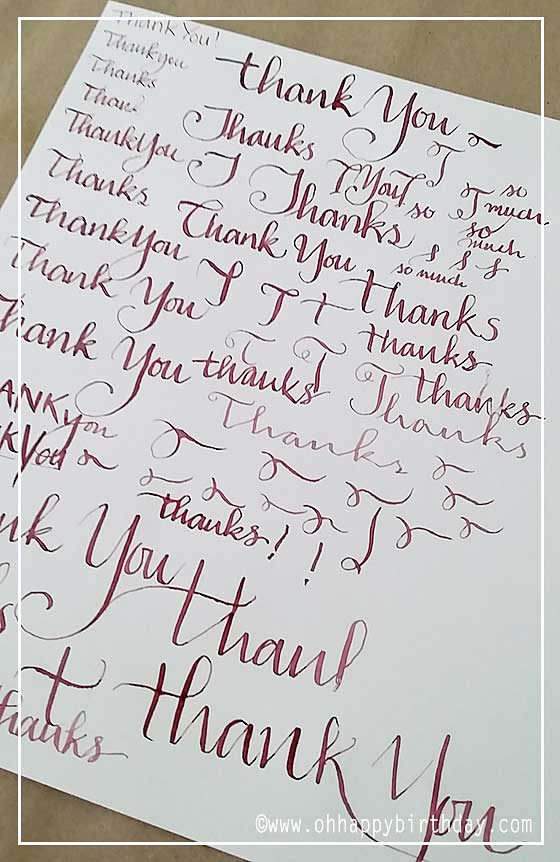 Thank You Calligraphy Practice