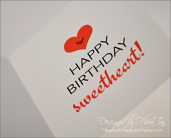 Print this Happy Birthday Sweetheart card and personalised with a handwritten love note for your girlfriend or wife.