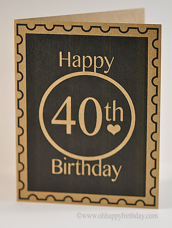 Simple Clean Look 40th Birthday Greetings