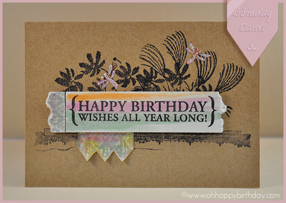 simple happy birthday wishes in a kraft card