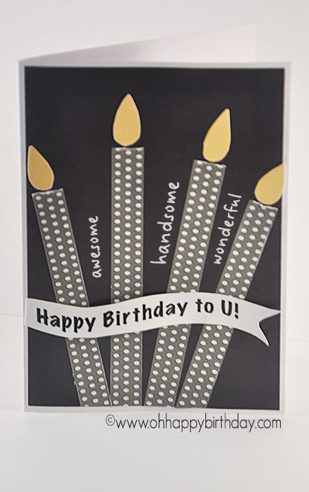 Birthday Card -  Candles with Greetings