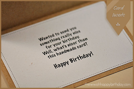 happy birthday card insert
