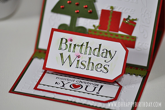 Birthday Wishes & Merriest Christmas in one card