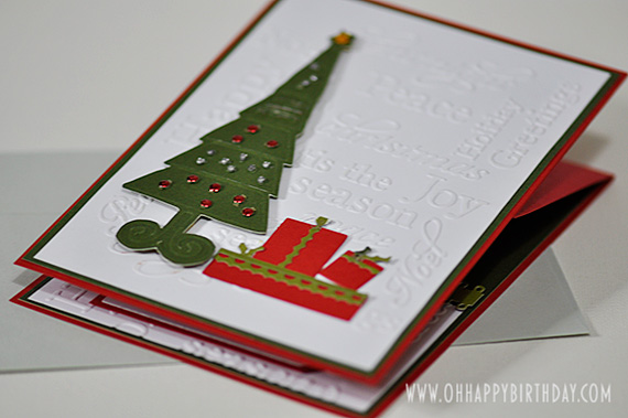 christmas birthday greeting card folded