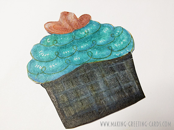 Copic Coloured Cupcake Image