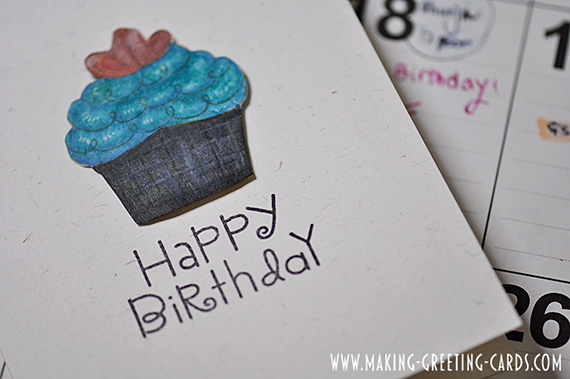 Cupcake Birthday Card - A Rubber Stamped Card