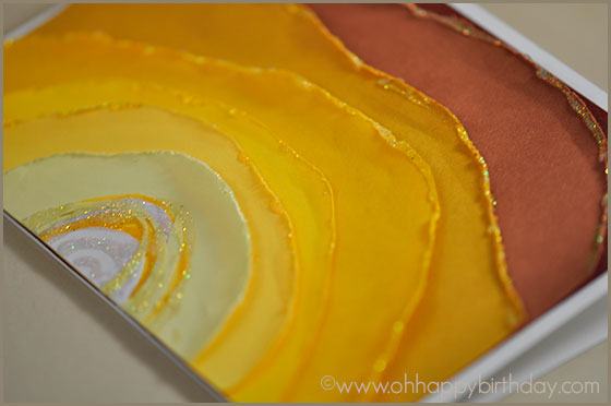 layered flower petal birthday card