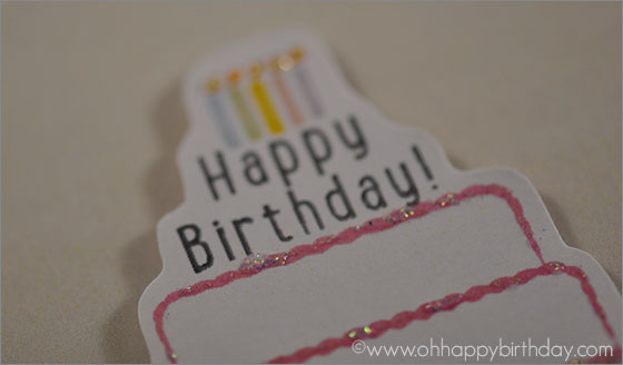 3d birthday cake card effect with glitter