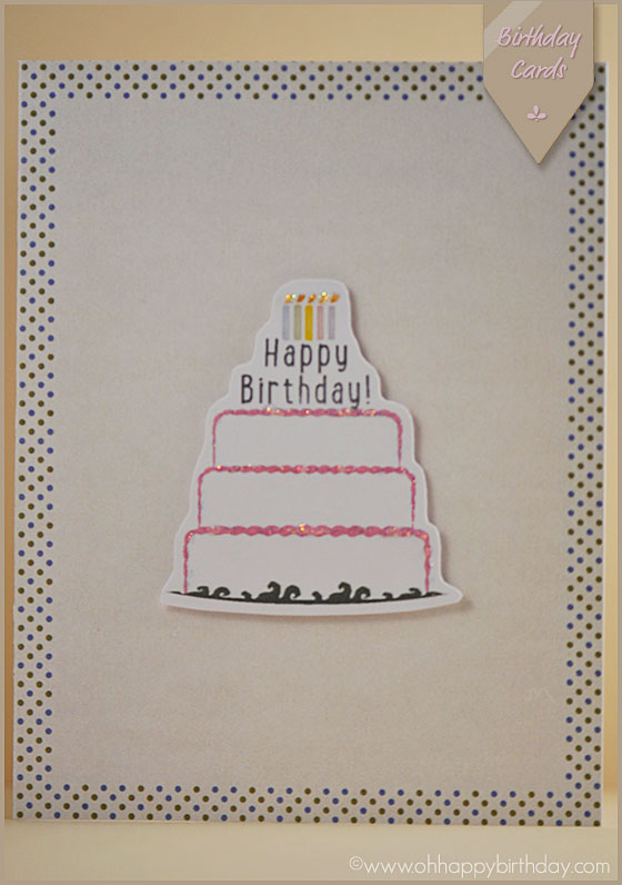 Birthday cake card for a boy or girl.