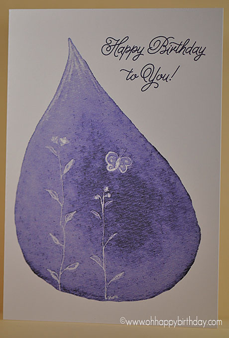 Lilac colour happy birthday card