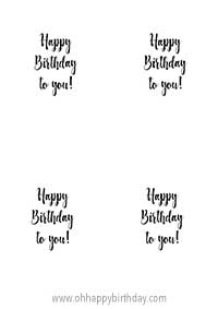birthday card words template
